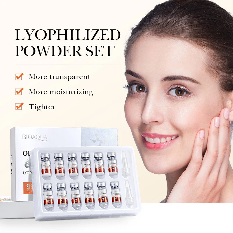 Facial Microneedling Serum Yeast Freeze-Dried Power Skin Care Set Shrink Pores Moisturizing Brighten Anti Aging Peptides Essence