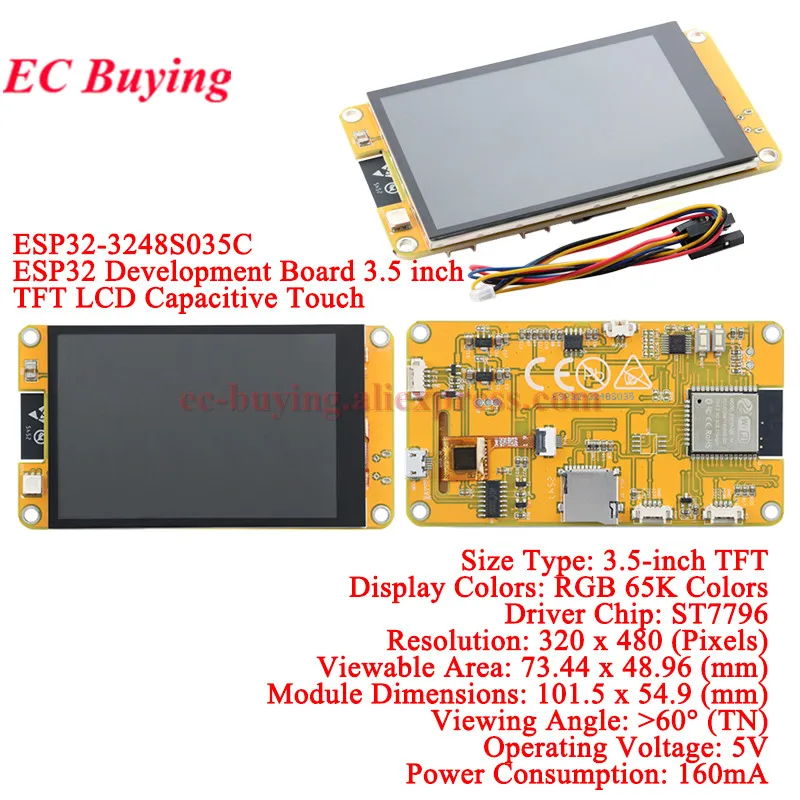 ESP32 S3 für Arduino LVGL WiFi Ble Entwicklungsboard 2,4 2,8 3,2 3,5 4,3 5 7,0 Zoll 240*320 Display-Bildschirm LCD TFT Modul