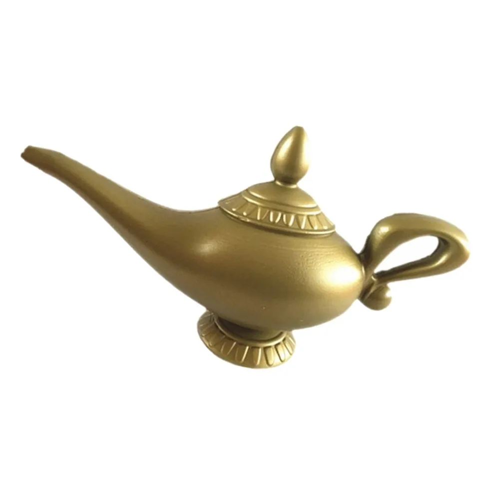 Aladdin Genie Lamp Carved Costume Stage Props Decorative Gift Light Lamp Round Base Performance Props 3D Sense