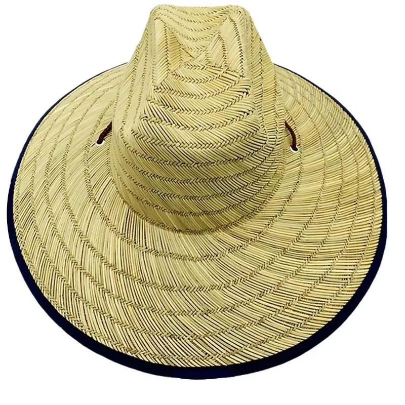 Summer sunshade jazz hat, folding hollow Lafite straw hat, beach big edge straw hat, fisherman's hand-woven hat