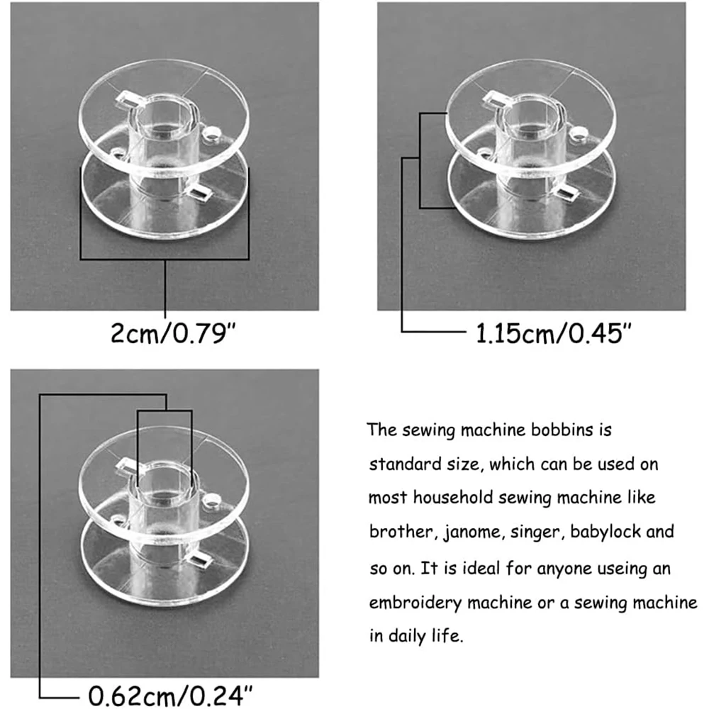 Clear Plastic Sewing Machine Bobbins SA156 Universal Empty Spool Bobbin For Singer Brother Sewing Machine Accessories