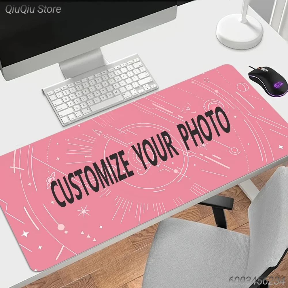 Minimal Custom Mouse Mat Non-Slip Waterproof Desk Pad, Personalized Photo Image Design Large Mousepad for European Home Office