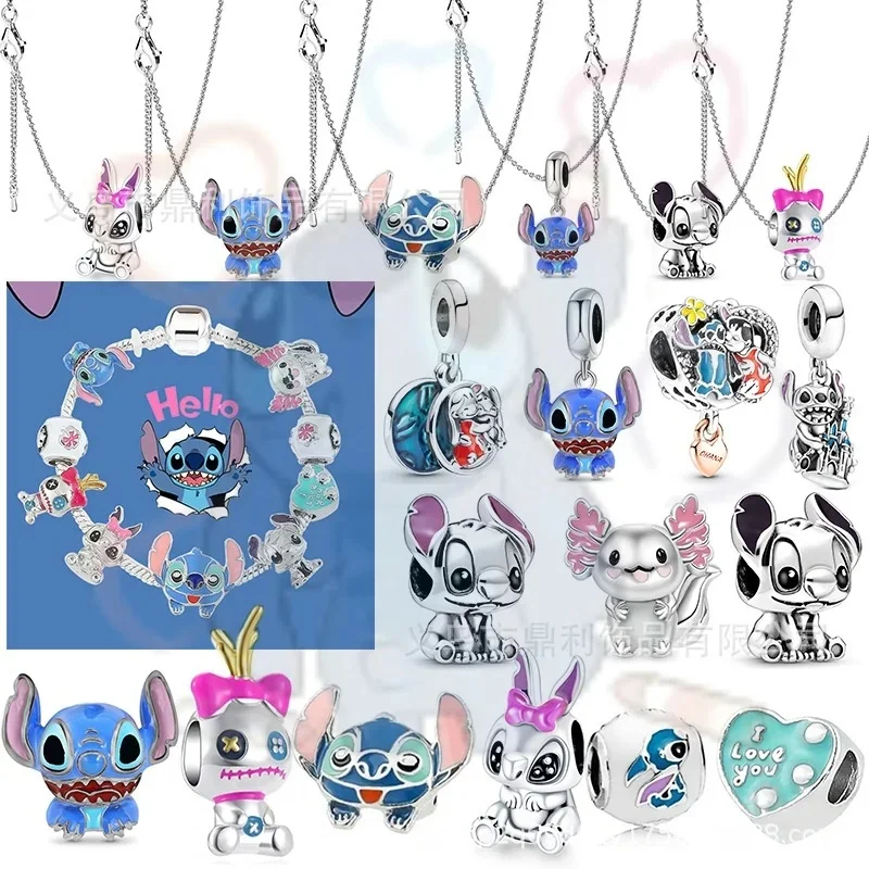 

Disney Stitch Alloy Pendant Ariel Mickey Action Anime Figures Fit 925 Sterling Silver Star Wars Marvel Bead Charm Bracelet Gifts