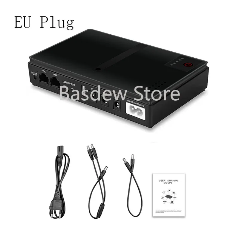 10400MA Large Capacity Backup Power Adapter UPS Power Portable UPS Router 5V/9V/12V Uninterruptible Power Supply for WiFi Router