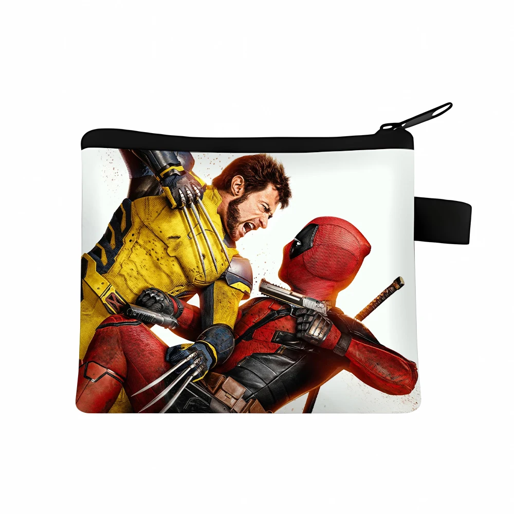 Portfel Deadpool Wolverine dla Disney Movie Cartoon drukowana portmonetka BankCard przenośna pamięć masowa w biurze dla dorosłych Mini torba Anime