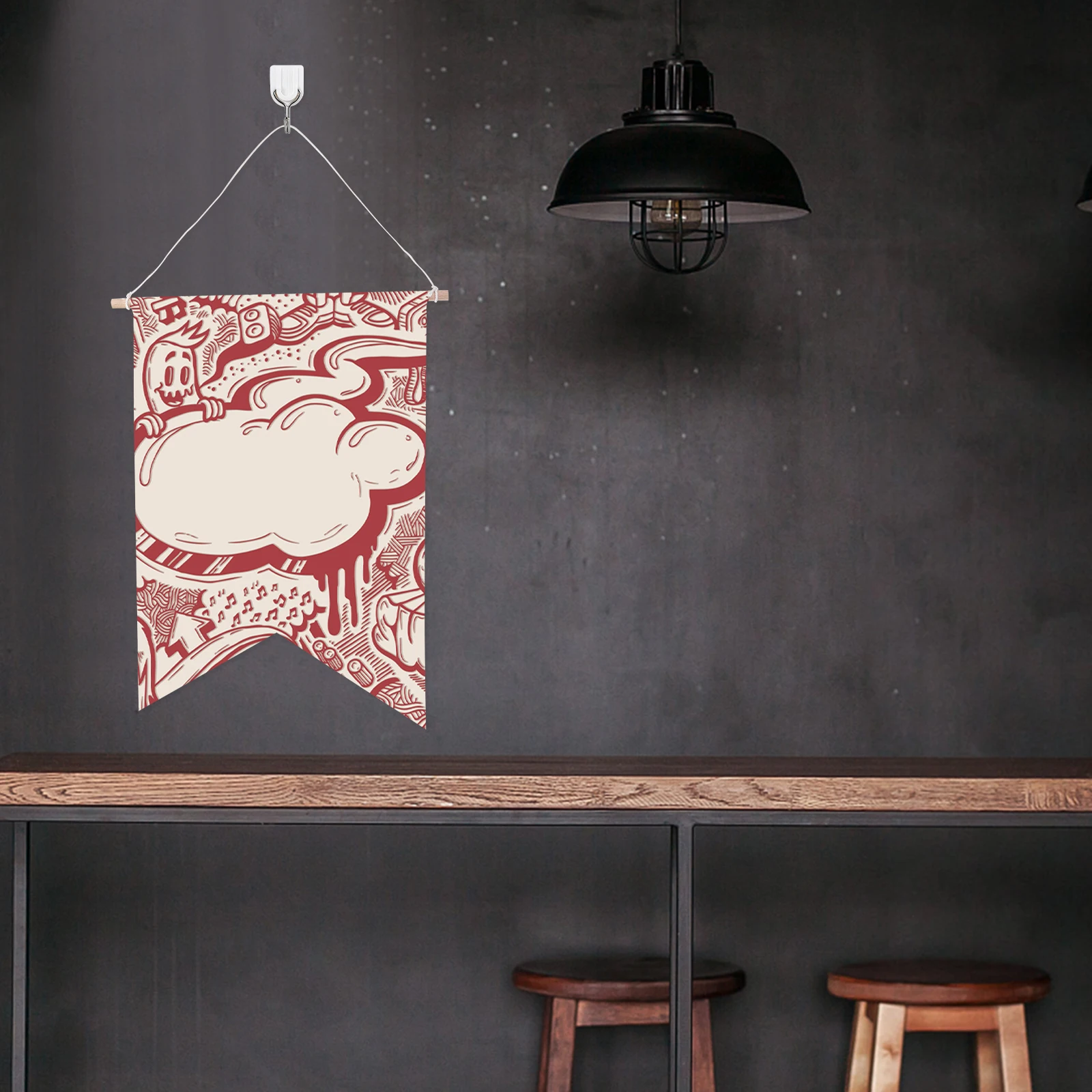 

Blank Hanging Fabric Courtyard Garden Banner Decoration Small Plain DIY Canvas Waterproof Home Home Supplies Supplies