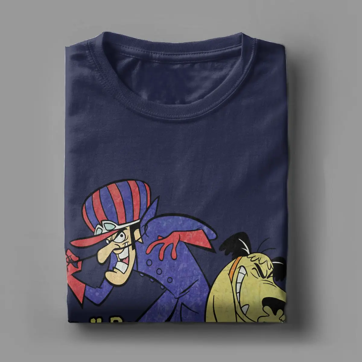 Men Muttley Wacky Races T Shirts Cotton Clothing Vintage Short Sleeve Crew Neck Tees Printed T-Shirt