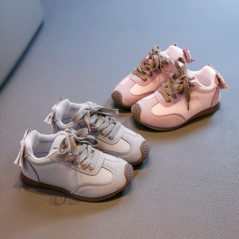 

Girls Casual Sports Shoes Bowknot Sweet Kids Sneakers Comfortable 2025 Autumn New Children Tennis Shoes Soft Bottom Non-slip