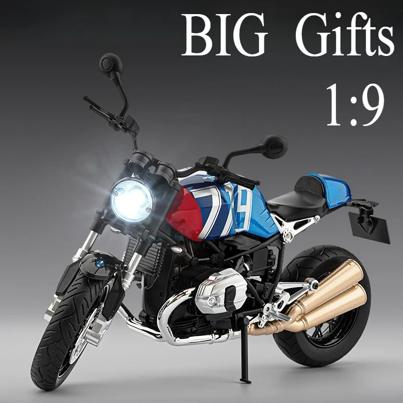 

1:9 BMW Latte Alloy Motorcycle Limited Edition Reward Yourself with Lights Boy Gift Blind Box