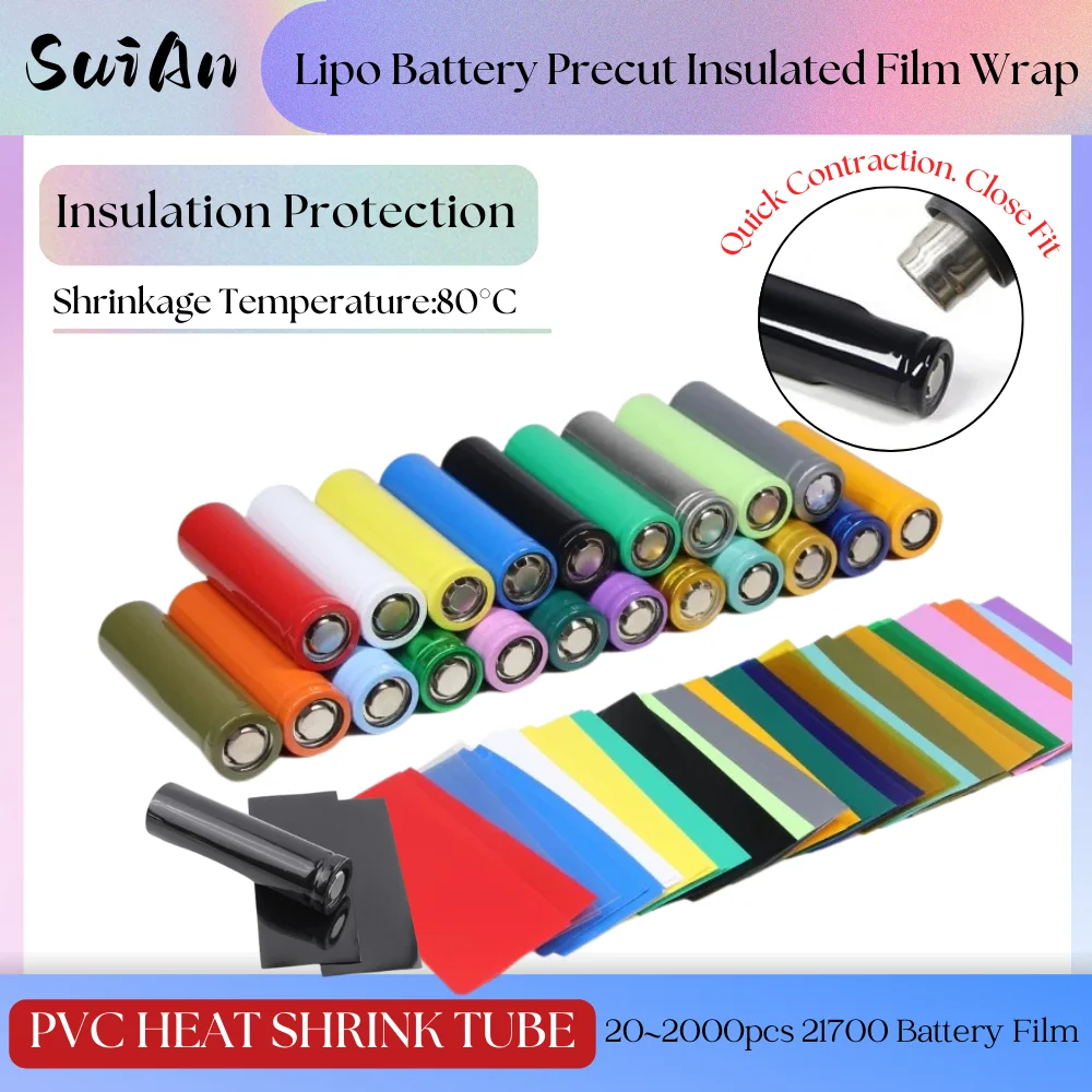 

21700 Battery Insulated Film PVC Heat Shrink Tube Film Precut Shrinkable Sleeve Tubing Protect Pipe Cover Batteries Wrap Case