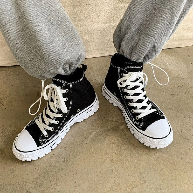 

Мужские высокие парусиновые туфли для скейтбординга, корейская мода, весна-осень 202, универсальная модная повседневная обувь для молодых взрослых, студентов