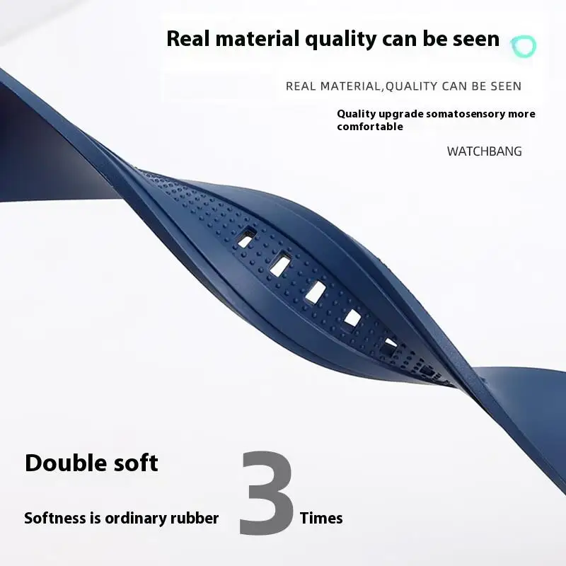 Correa de reloj de goma fluorada con boca convexa especial para Zenith DEFY SKYLINE 03.9302.3620 06.9300.3620 03.9301.3620 FKM