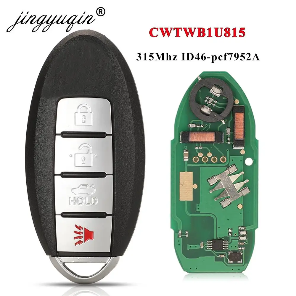 jingyuqin CWTWB1U815 Remote Smart Key suit for Nissan Sunny Teana Sylphy Sentra Versa 315Mhz ID46-pcf7952A TWB1U815 4BTN Keyless