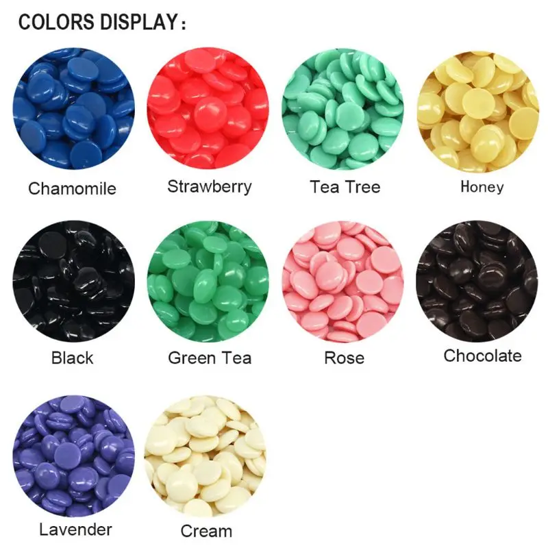 50g/100g 11 Styles Women Men Painless Hair Removal Pellet Hot Film Hard Wax Bean
