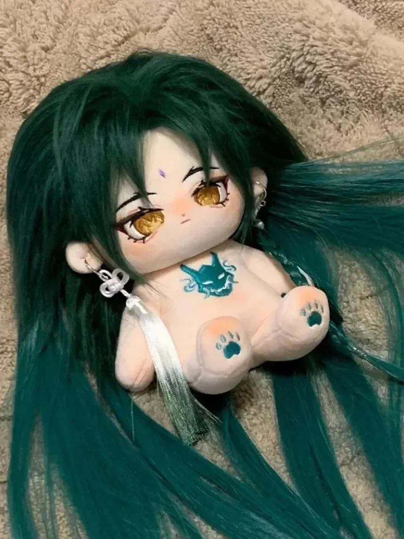 Genshin Impact Xiao-muñeco de peluche de 20cm, figura de colección de animación, adorno suave, Plushine, muñecas Kawaii, decoración para niñas y niños