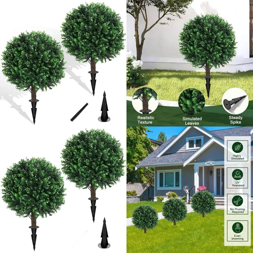 

Устойчивые к ультрафиолетовому излучению искусственные самшитовые топиарийные шарики, набор из 2 шт., устойчивые к атмосферным воздействиям для декора крыльца