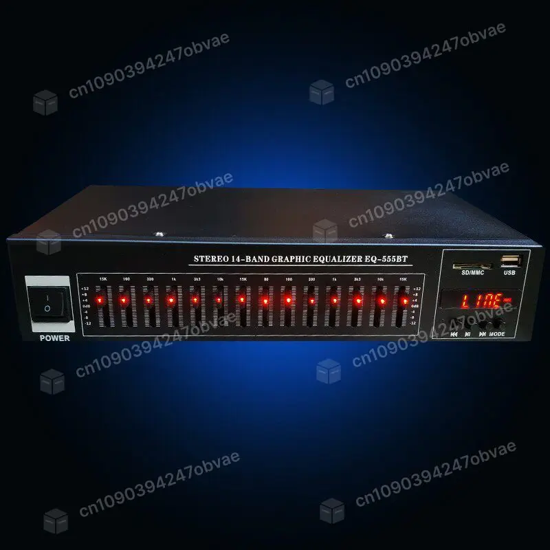 

Домашний Hi-Fi стереоэквалайзер EQ555BT с 14-полосной графической обработкой, Bluetooth, USB, FM-радио и пультом дистанционного управления для домашней аудиосистемы