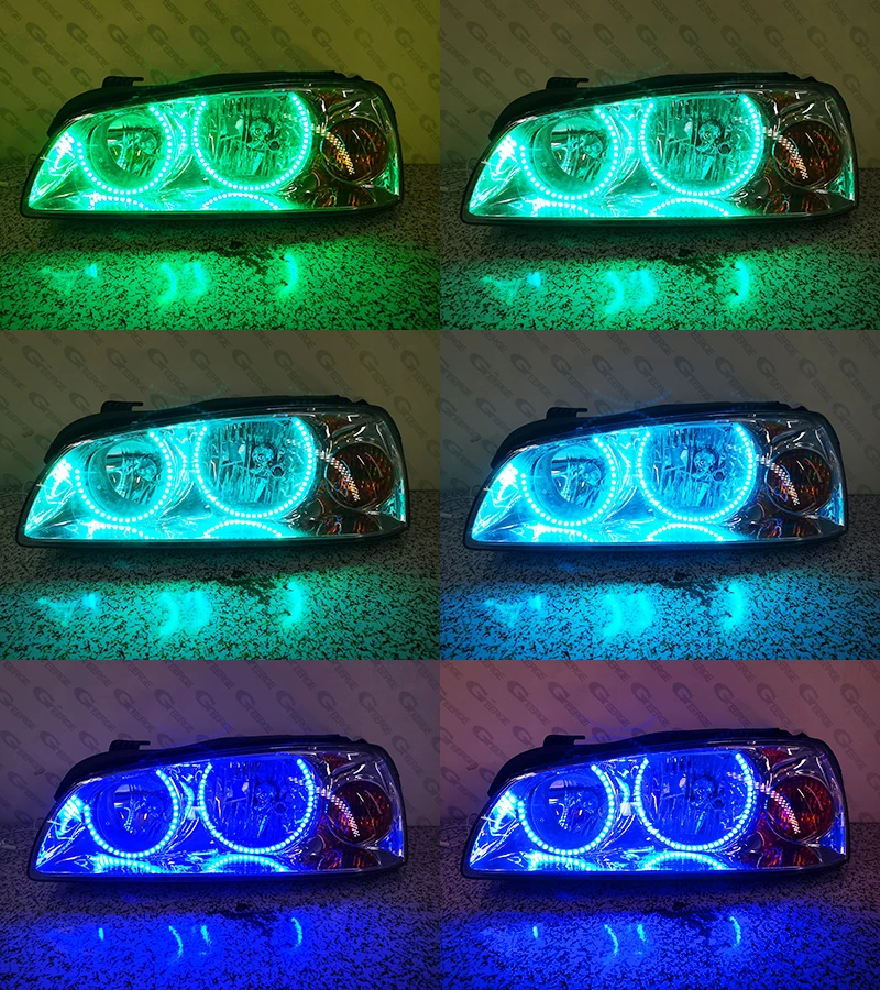 For Hyundai Elantra XD 2004 2005 2006 RF Remote Bluetooth App Multi-Color Ultra Bright RGB LED Angel Eyes Kit Halo Rings