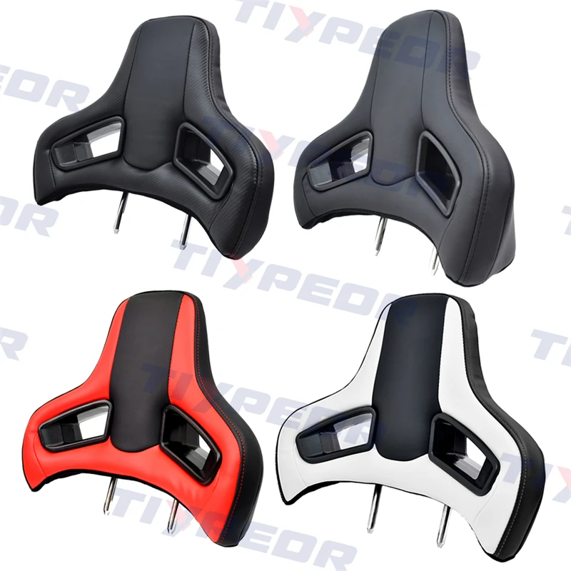 

TIYPEOR Sport Car Seat Auto Headrest Modified Plug-In High Quantity Leather Racing Headrest