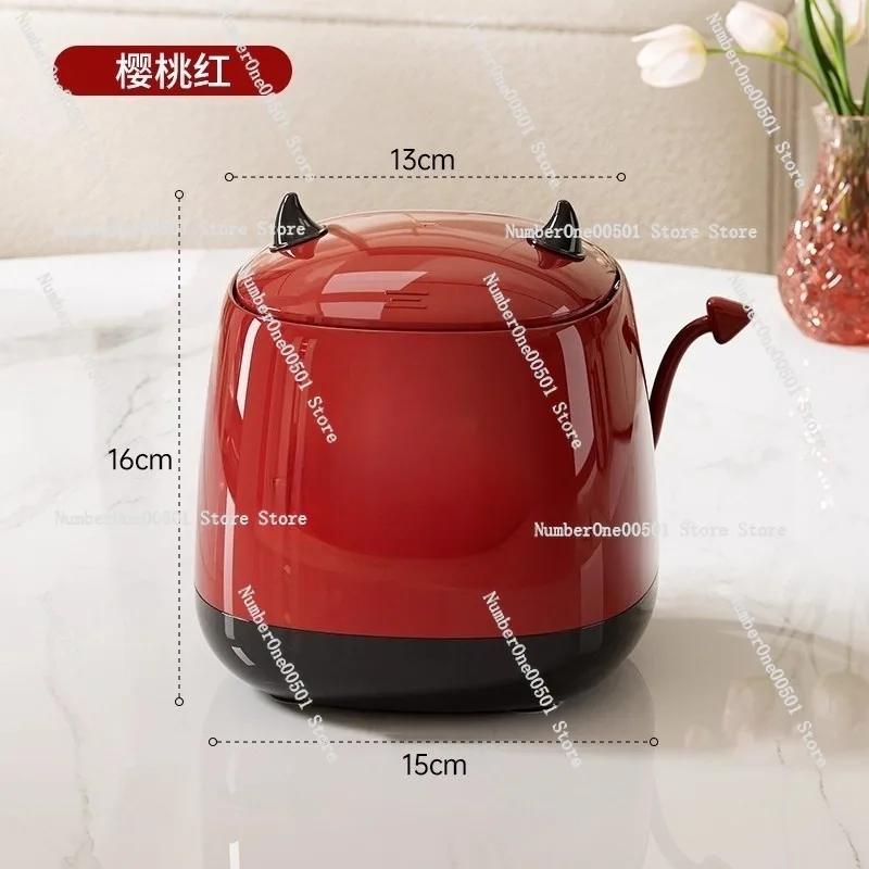 

Desktop trash can household cute creative press with lid tea residue bucket office table storage bucket high value paper basket