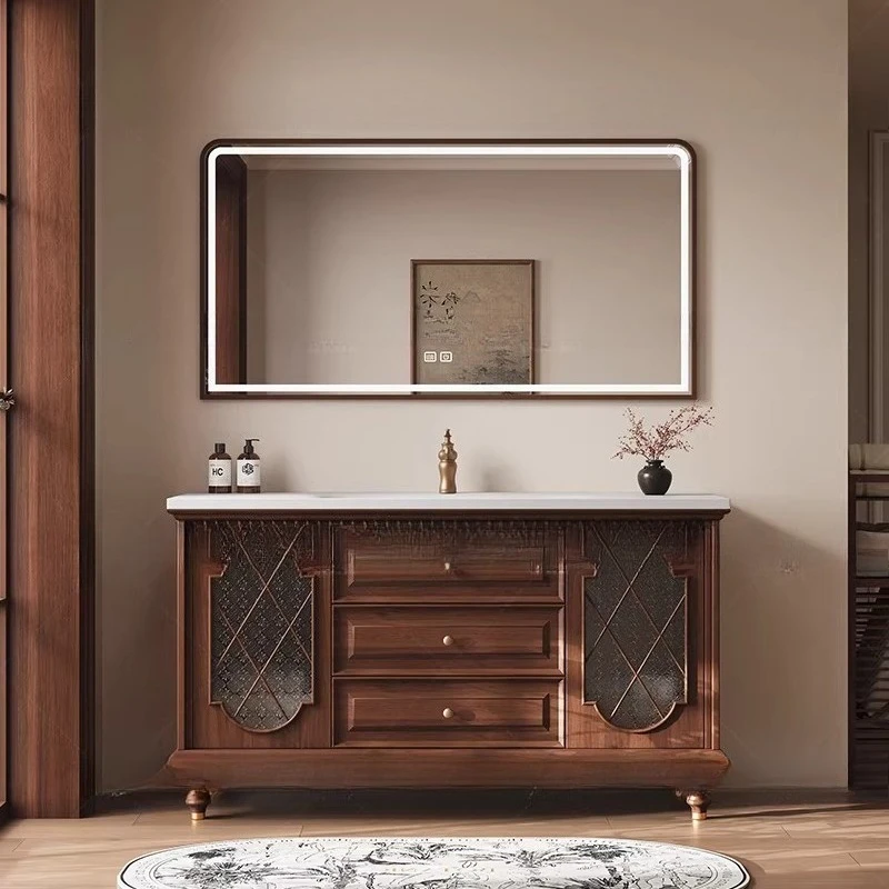Medieval Bathroom Cabinets Integrated Basin Floor-standing Bathroom Cabinets French Oak Home Furniture In Particolare ZY40YSG