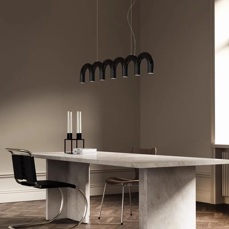 Modern U-shaped Chandelier Bedroom Kitchen Designer Bar Long Lamps Restaurant Decoration Lighting