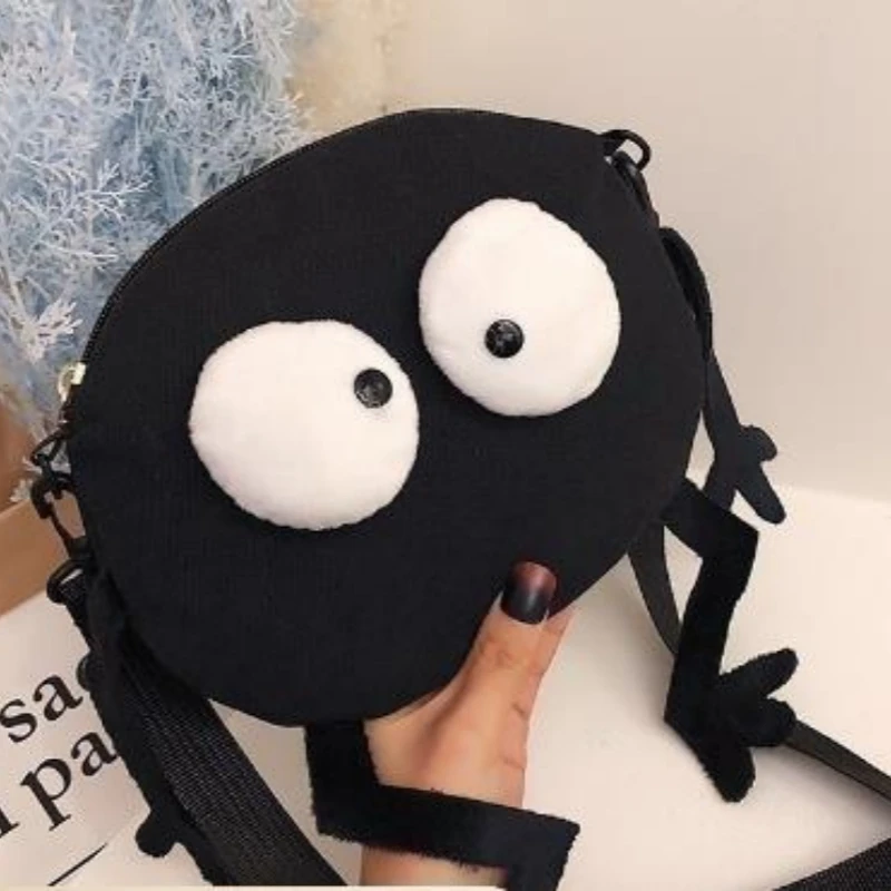 Personalized funny canvas 2024 new trendy girly shoulder crossbody small round bag