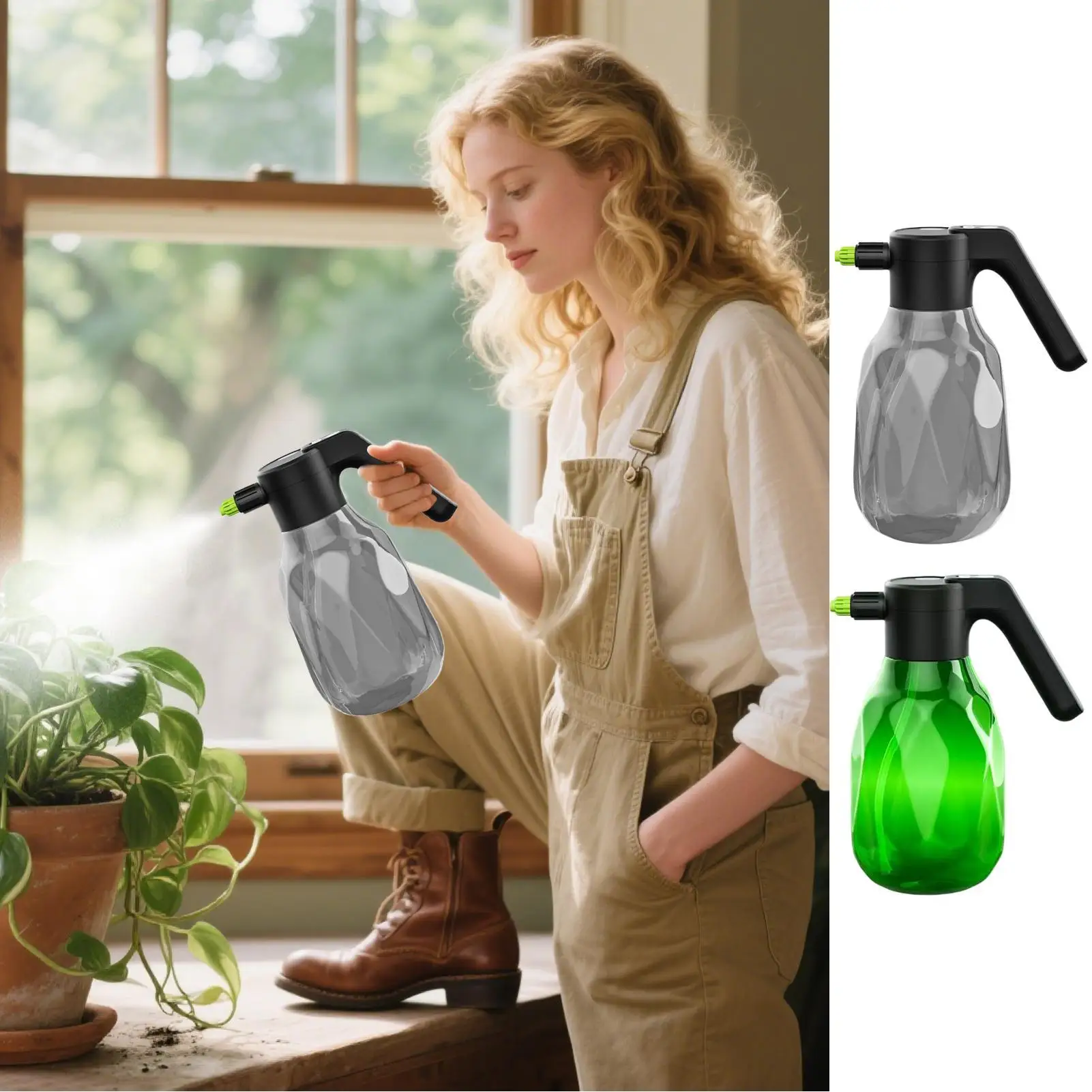 حديقة زجاجة بخاخ 2L أداة التنظيف المحمولة داخلي التلقائي مسقاة للنباتات للبستنة ساحة الحديقة العشب سيارة #2
