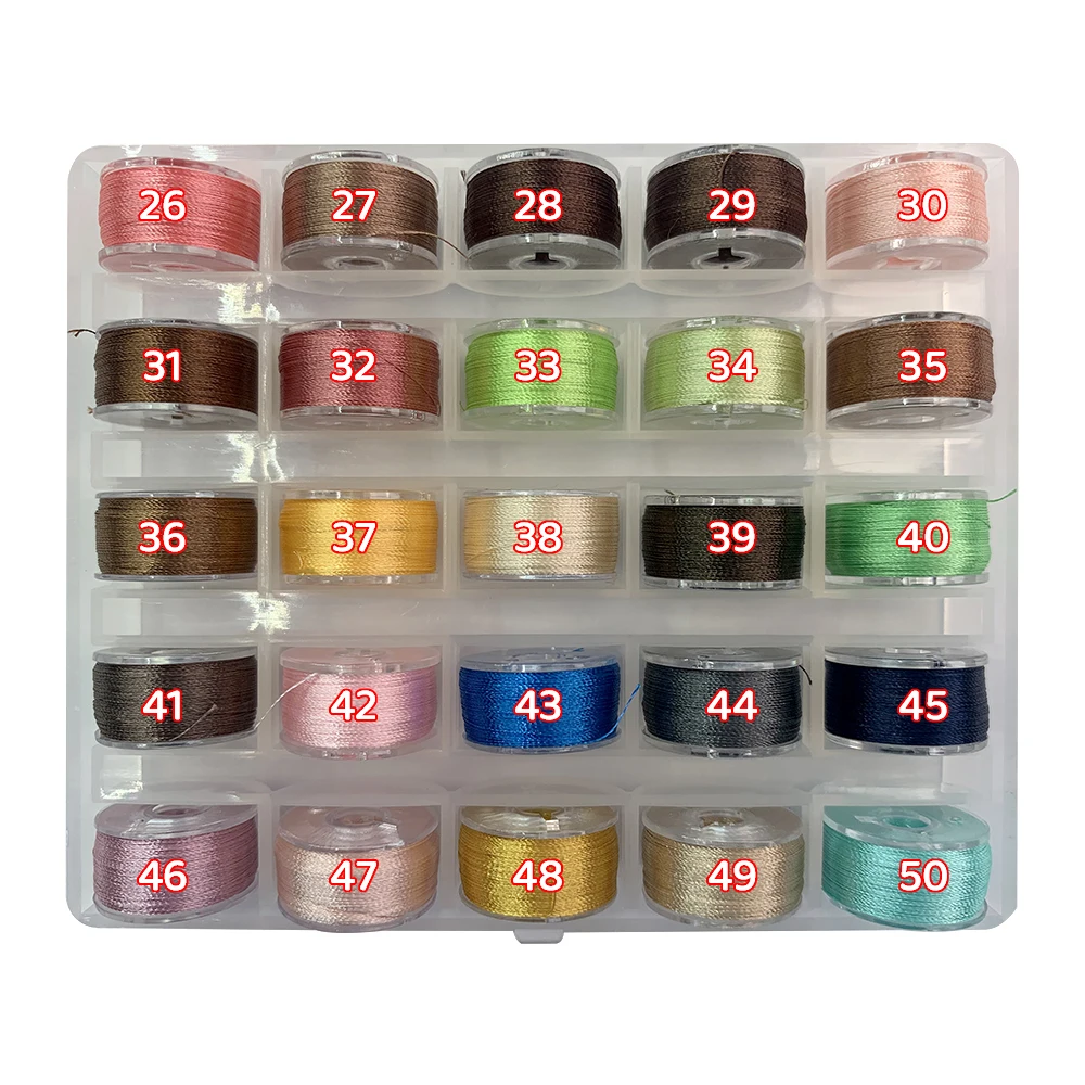 25 Farben * 90 Meter Hochglanz-Stickgarn Handgefertigte DIY-Nähmaterialien Hochglanz, Kein Nähfaden – Detail 8