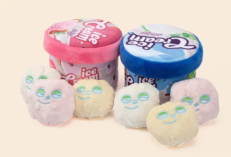 Ins New Ice Cream Cat Mint Squeaking Dog Toy Pet Hide Food Toy Exercise Smell Interactive Toy Dog Toys for Small Dogs