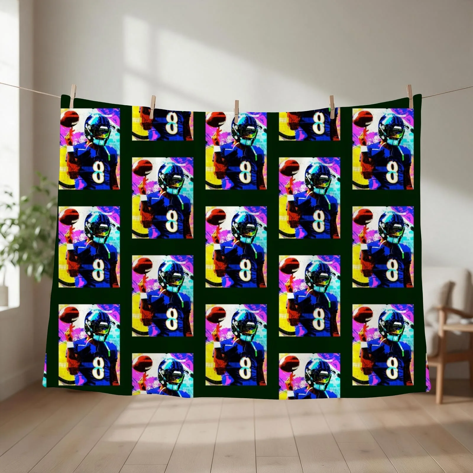 handdrawn Lamar Throw Blanket Multi-Purpose decorative for winter Beautifuls Blankets