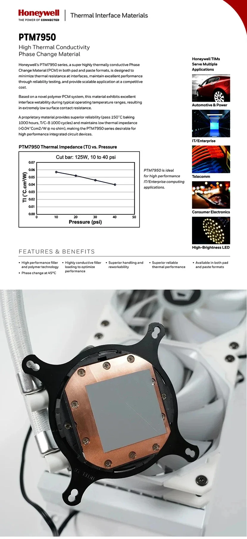 Honeywell PTM7950 Thermische Wärmeleitpaste, Phasenwechselmaterial, CPU, GPU, Notebook, Computer, Wasserkühlung, Kühlkörper, Radiator, Partner, 8,5 W/M-k – Detail 3