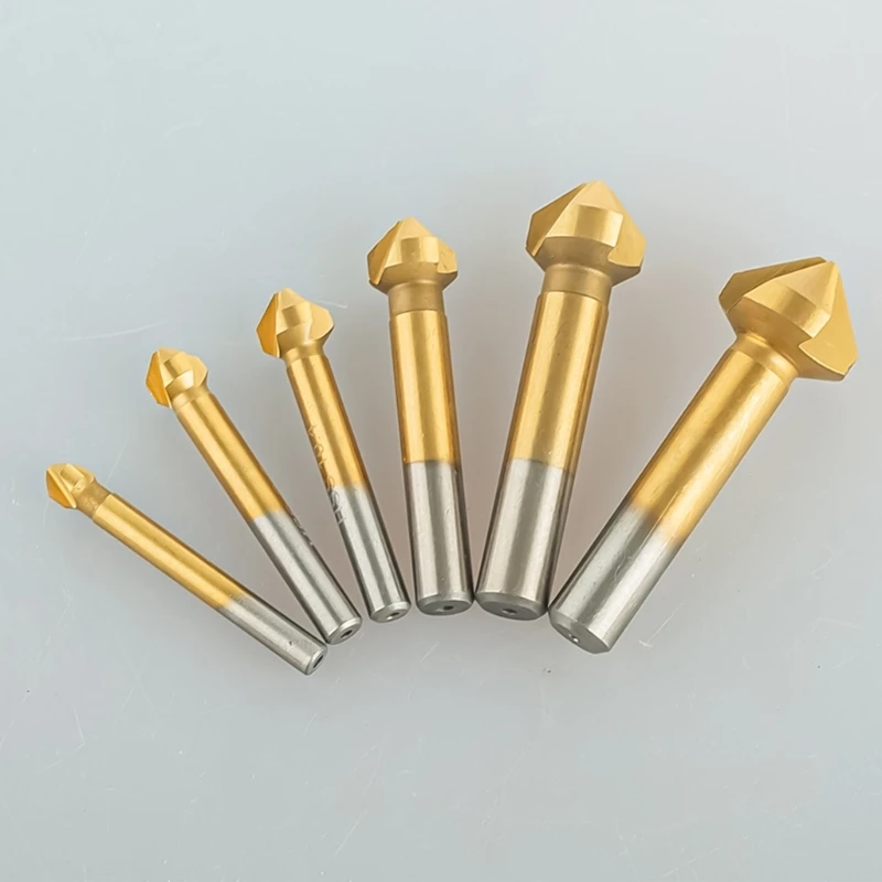 

6/7Pcs Countersink Drill Bit Countersink Drill Bit Set HSS 3 Flute Countersink 90 Degree Center Chamfer End Dropshipping