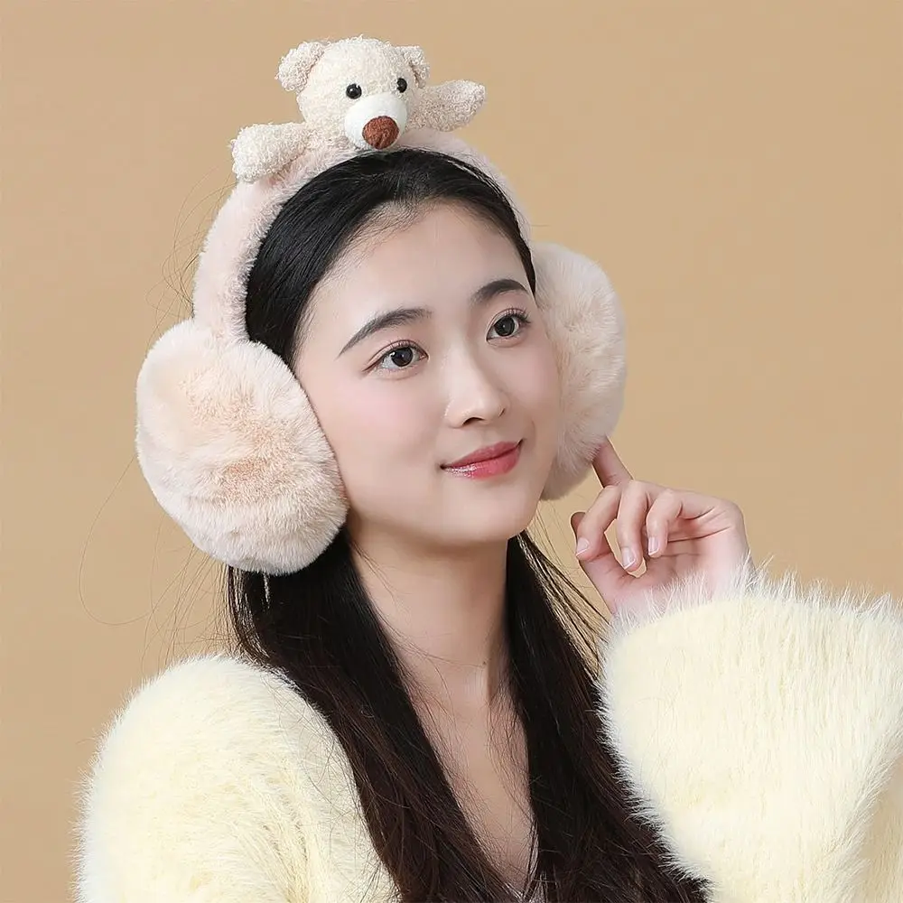 ฤดูหนาวน่ารัก Plush Earmuffs Fluffy ปรับ Earflaps นุ่มอุ่นหูอุ่นสําหรับผู้ชายผู้หญิง