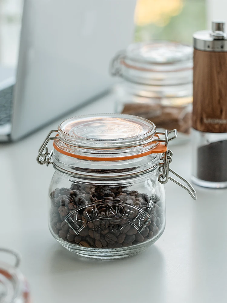 

Kilner Glass Coffee Bean Storage Jar Sed Sugar Container Kitchen Storage Container European Sle Home Use Pure Color