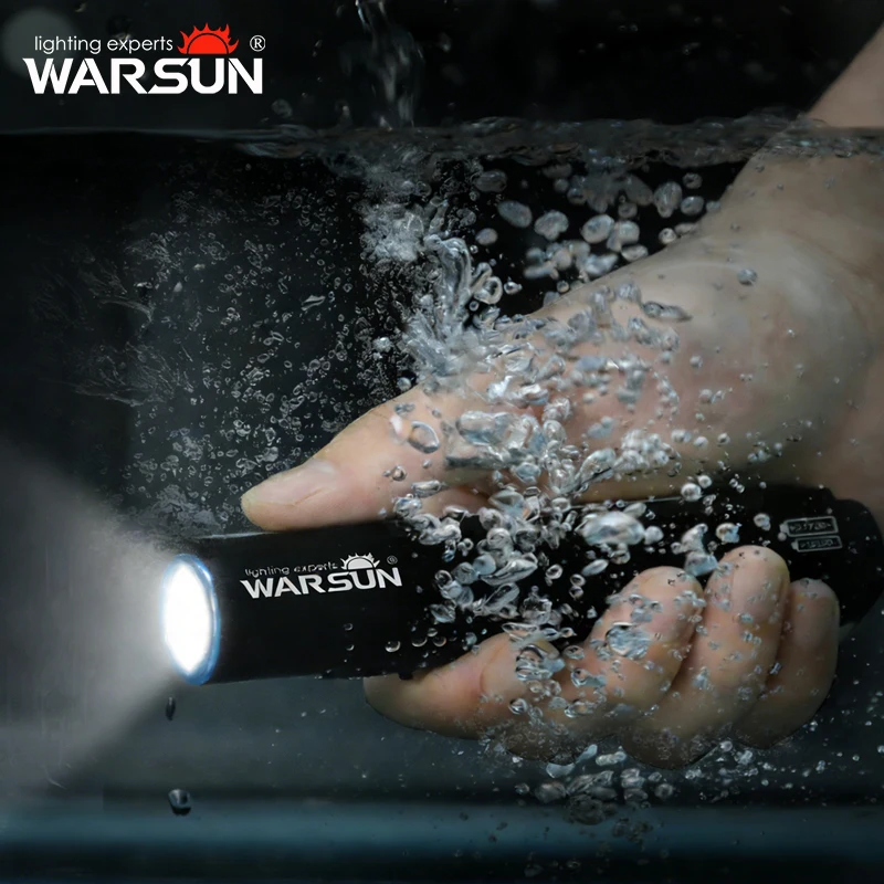 Warsun Outdoor 2000 Lm Emergency Small Portable Tactical Type C Rechargeable Torch 18650 Lithium COB LED Magent Flashlight