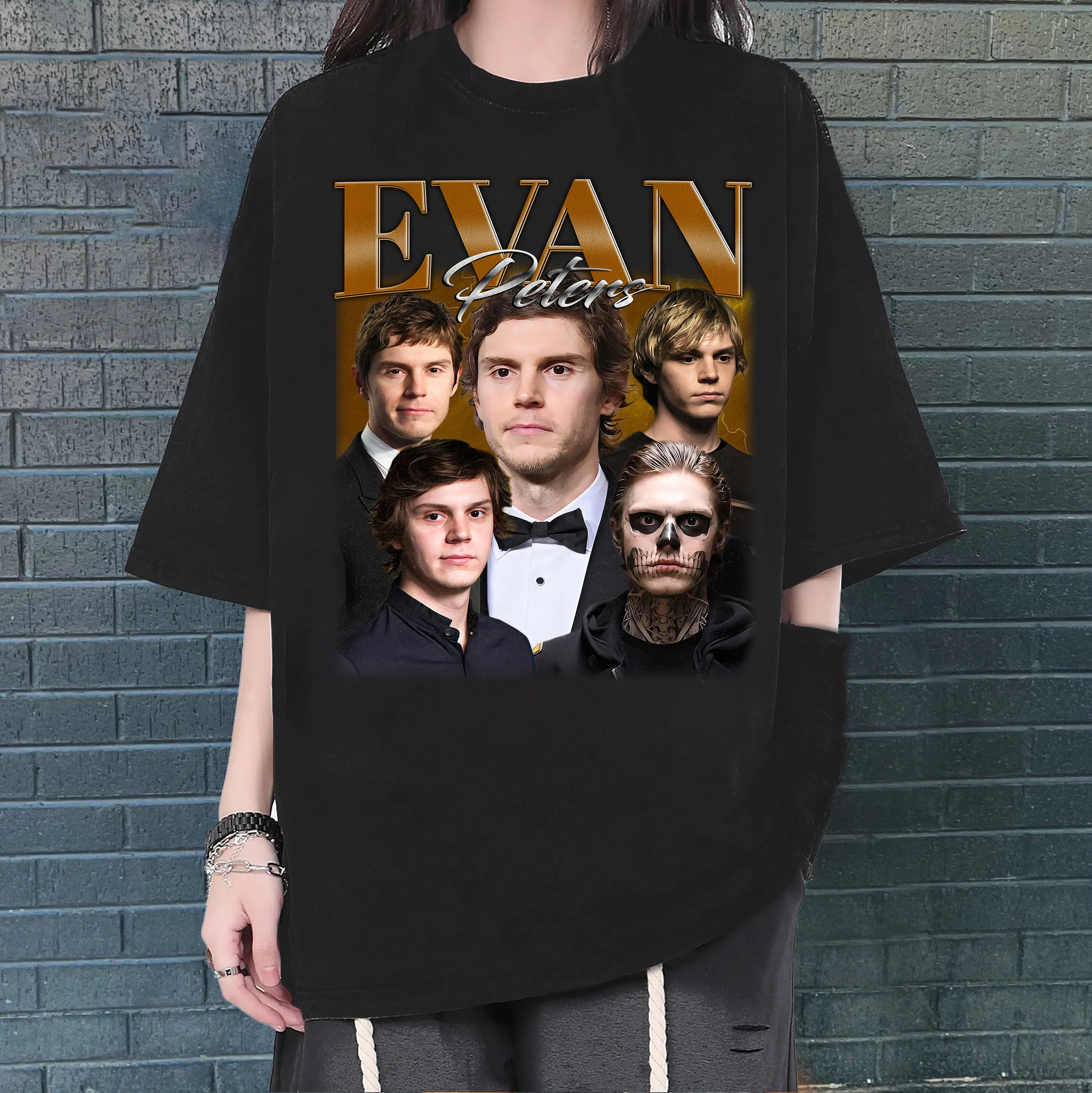 Evan Peters T Shirt Vintage Hip hop Trendy Retro