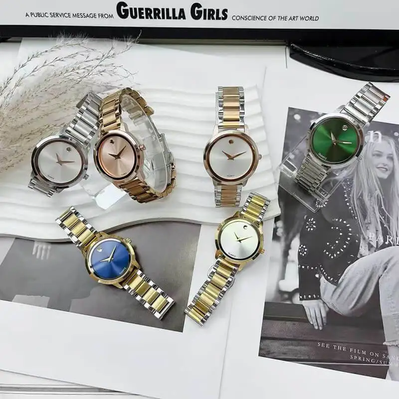 ساعات HUMPBUCK من الفولاذ المقاوم للصدأ للرجال كوارتز ساعة رجالية بسيطة مع قرص بسيط بدون أرقام