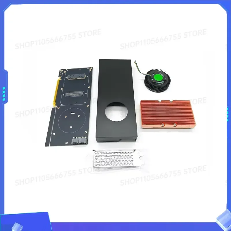 for Tesla V100 SXM2 to PCIE Adaptor Plate Turbine Fan Heatsink Cooler Without Chip Solid Pure Copper Radiator 1PC New