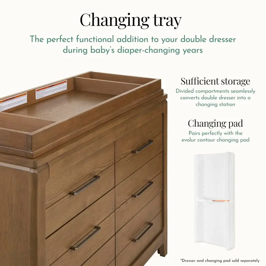 صينية تغيير أطفال من أوكلي لخزانة الملابس المزدوجة في سطح الطاولة المتغير العالمي من هيكوري مع دعامات أمان للحضانة المدمجة #5