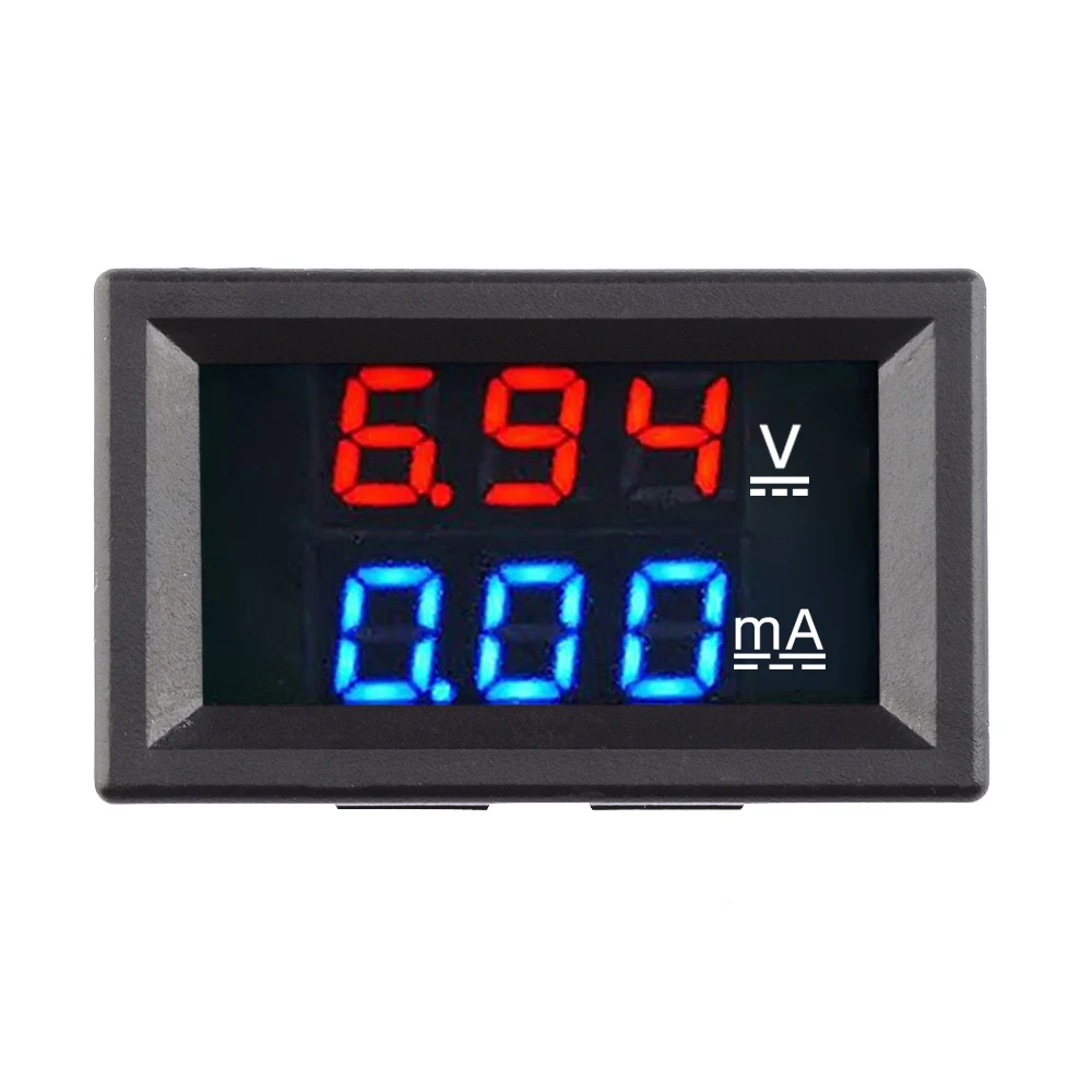 

DC 100V 10A Voltmeter Ammeter Blue + Red Led Amp Dual Digital Volt Meter Gauge Adjustable Voltage and Current Meter Head ToolSet