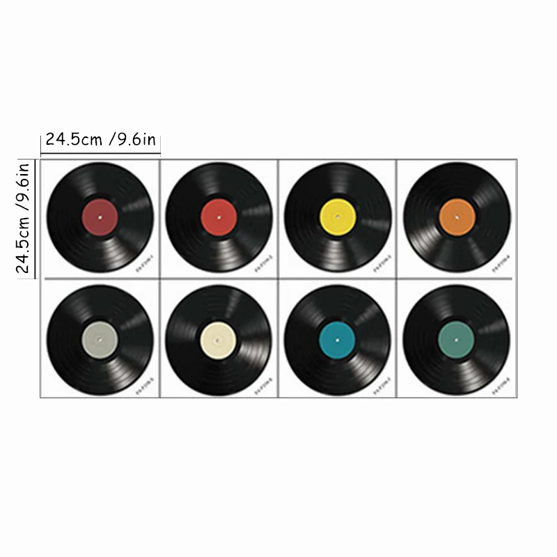 Home Decorations Classic Musical Record CD Vinyl Walls Art Mural Stickers for Living Room Kids Bedroom Self Adhesive Wallpaper view 6