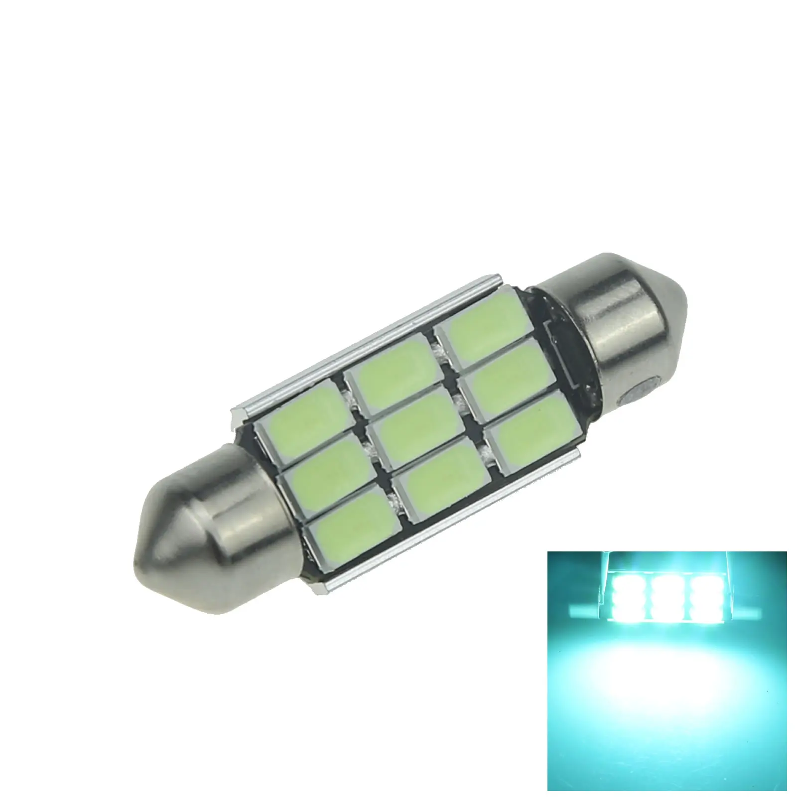 1x Ice Blue Car 39MM Festoon Light Number plate Blub Canbus Error Free 9 Emitters 5630 SMD LED 40mm I224-BB