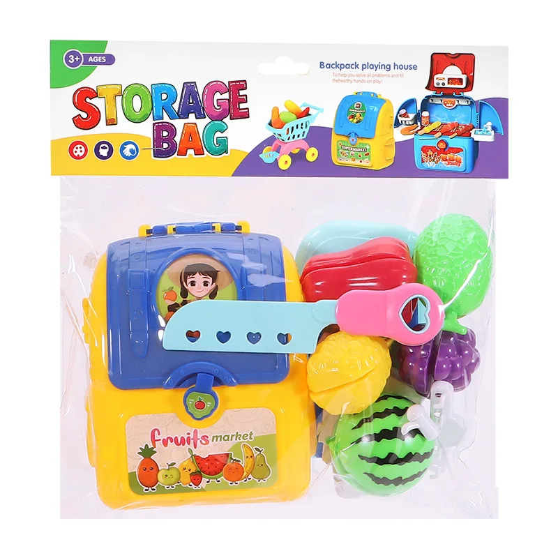 Juego divertido de dibujos animados para niños, equipo médico para el hogar, cocina, muñeca de fruta, juguete combinado, juego de rol para bebé bonito