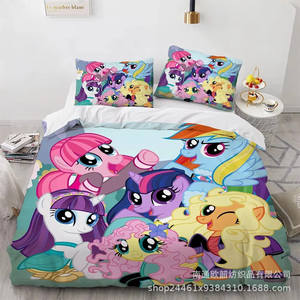 My Little Pony Bedding Sets Cute Comforter Cover Quilt Bed Cover Duvet Cover Pillow Case 2-3 Pieces Sets Kids Adult Size