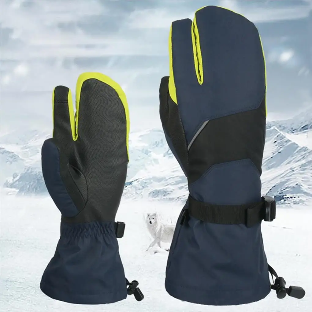 1 쌍 스키 장갑 열 손 따뜻하게 장갑 스포츠 미트 녹색 남성