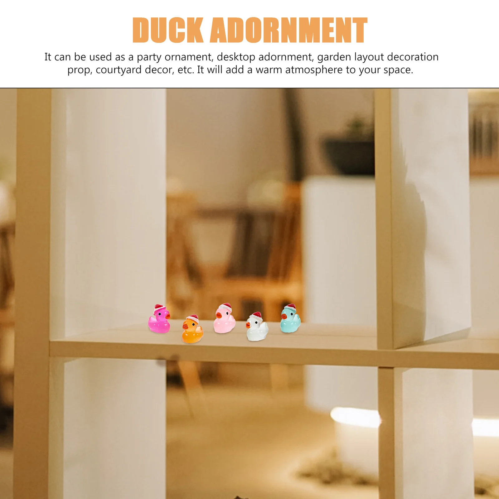 

50Pcs Cartoon Mini Ducks Night Light Resin Garden Miniature Decor Micro Landscape Adorn Mini Miniature Resin Statue