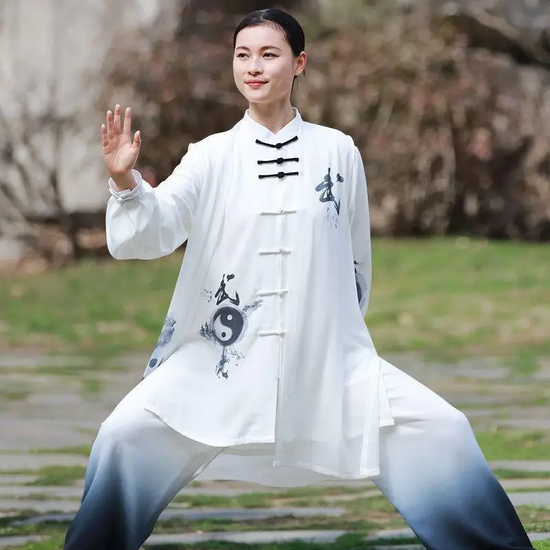 Adult Tai Chi Uniforms Silk-Hemp Wushu Kung Fu Suit Traditional Chinese Clothing Men Women Martial Arts Wing Chun Tang Suits