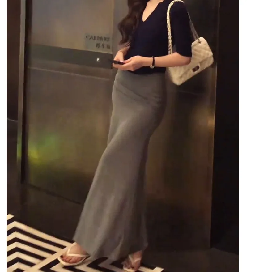 Elastisches Dr. Pure Desirable Spicy Girl Sommer 2022, neues Sle, kleine Größe, bodenlang, asymmetrisch, schlankmachend, hohe Taille, S...