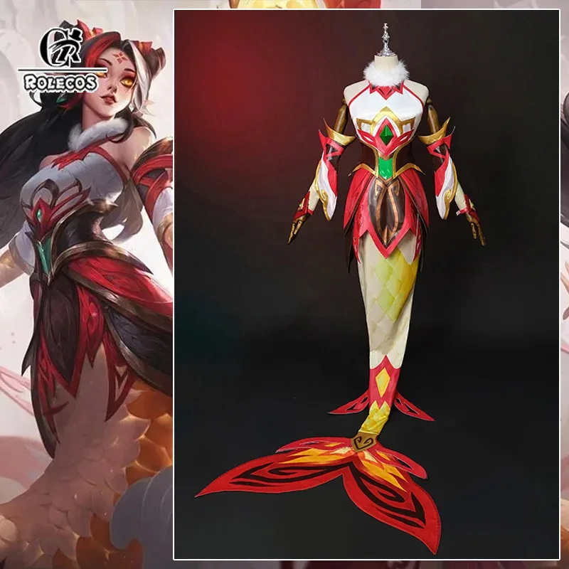 ROLECOS Gioco LOL Mythmaker Nami Costume Cosplay Gioco LOL Dea Oceanica Nami Cosplay Outfit Halloween Vestito Delle Donne Nuova Pelle